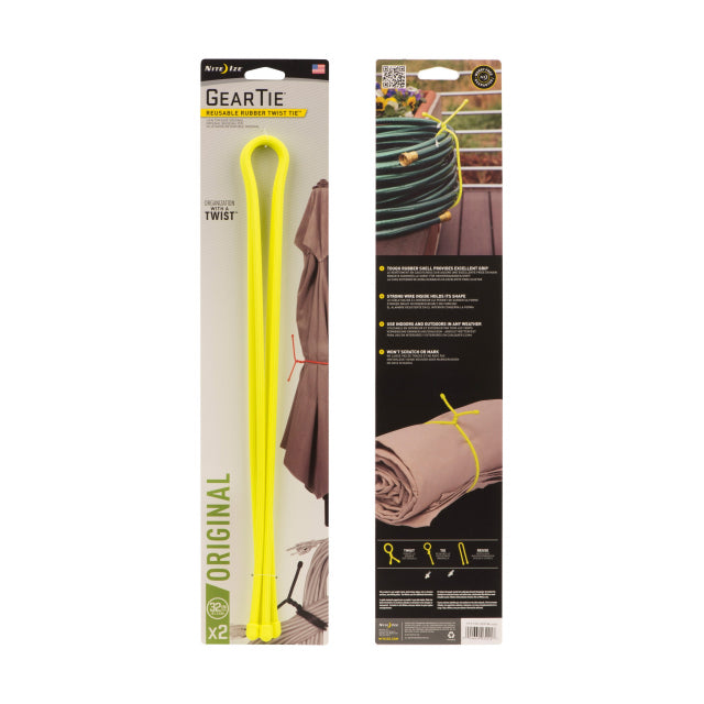 Gear Tie Reusable Rubber Twist Tie 32 in. - 2 Pack