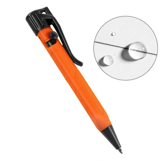 Metal and Plastic Mini-Bolt Pen Orange Body - Black ink
