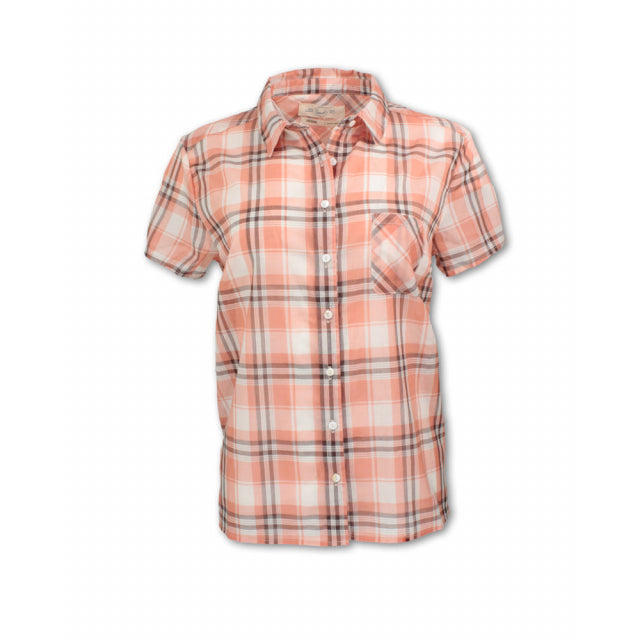 Short-Sleeved Madras Plaid Shirt