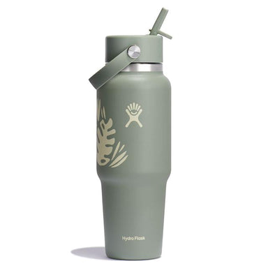 32 oz Wide Mouth Travel Bottle with Flex Straw Cap - Fossil