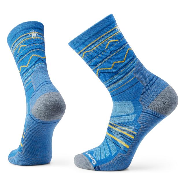 Hike Light Cushion Mountain Range Pattern Crew Socks