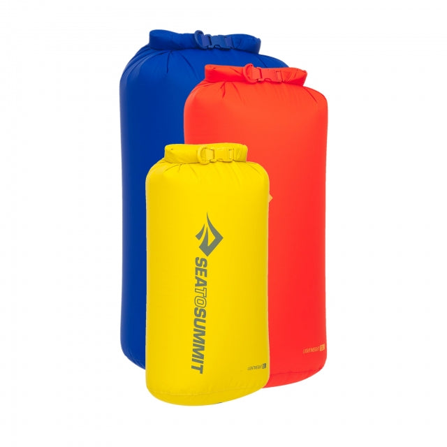 Lightweight Dry Bag Set Multi 3-sack [1] 8L Yellow, [1] 13L Orange, [1] 20L Blue