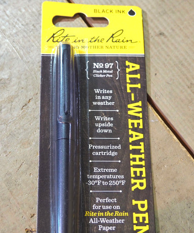 Rite in the Rain All Weather Pen with Clicker, Metal, Black Ink