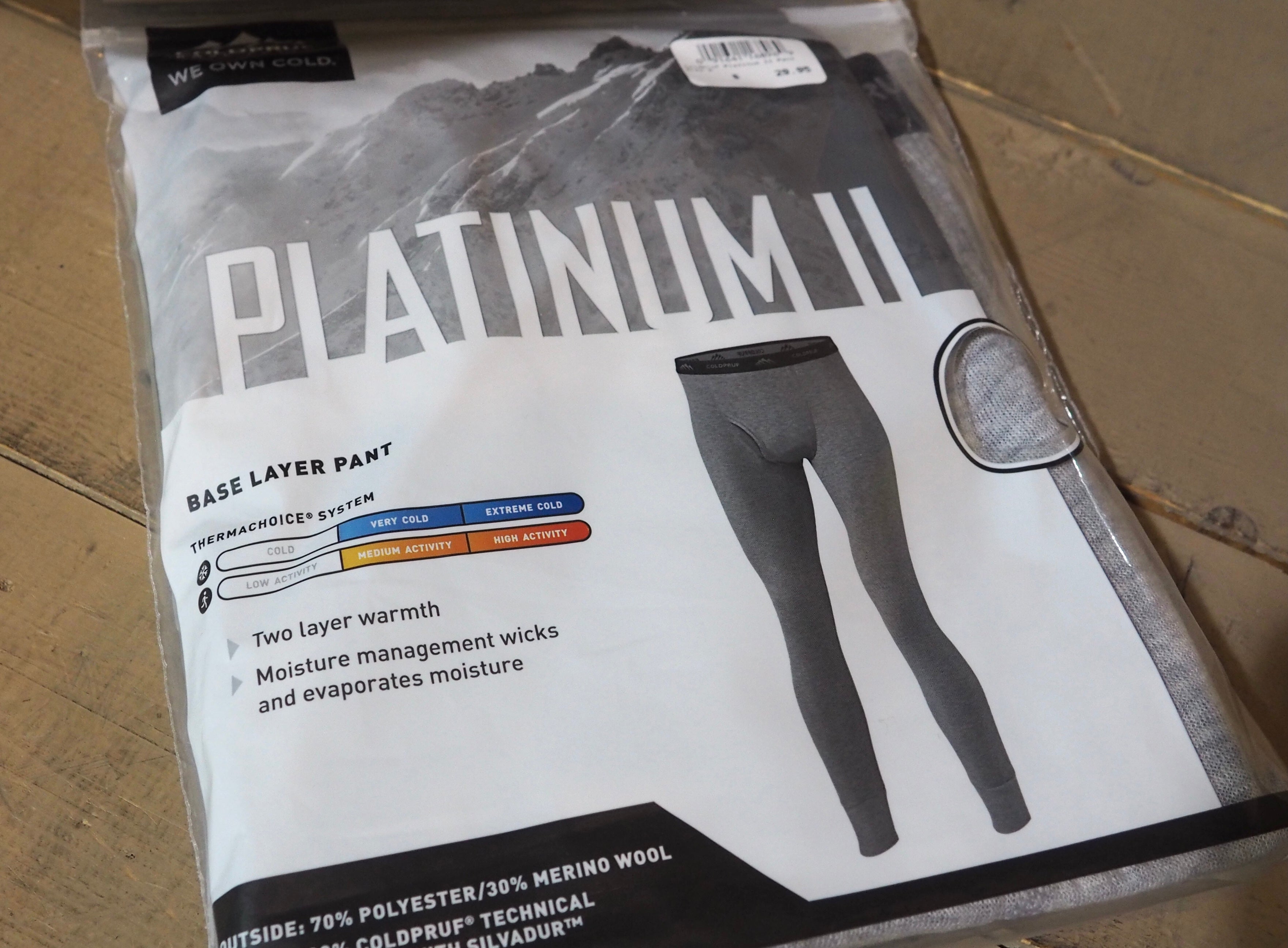 Coldpruf Men's Platinum II Base Layer Pant GREY