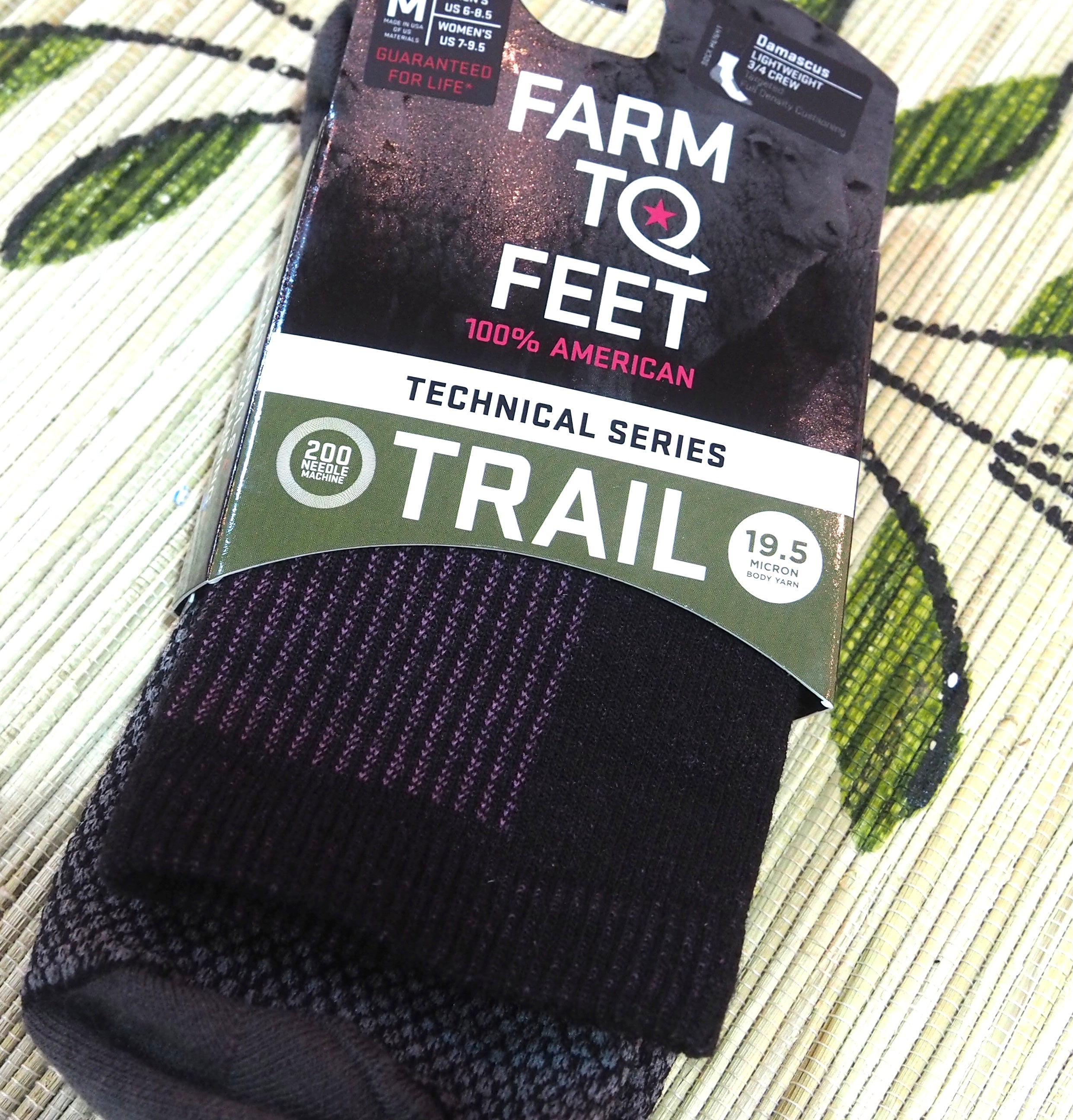 Farm to Feet 3/4 Crew Trail Sock Black
